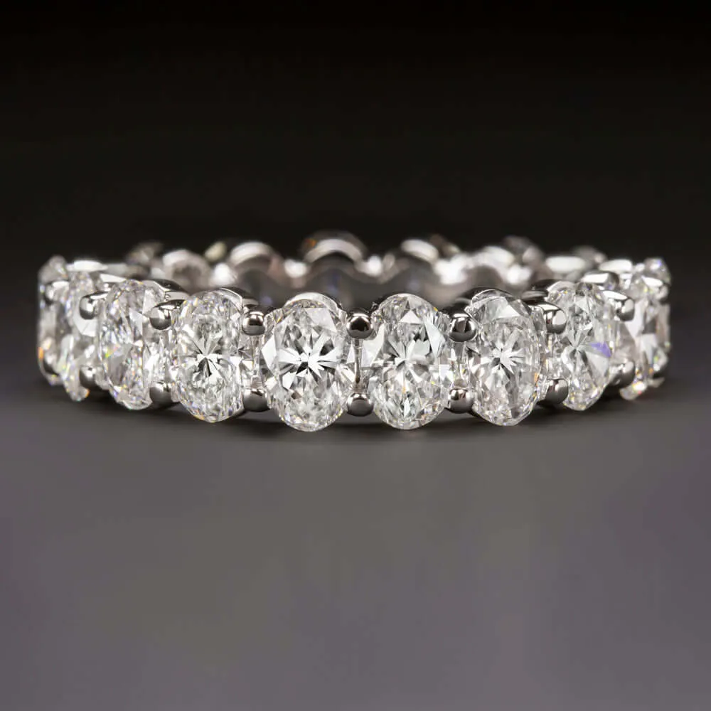 3.60ct OVAL SHAPE DIAMOND WEDDING BAND ETERNITY RING WHITE GOLD STACKING 3.5ct