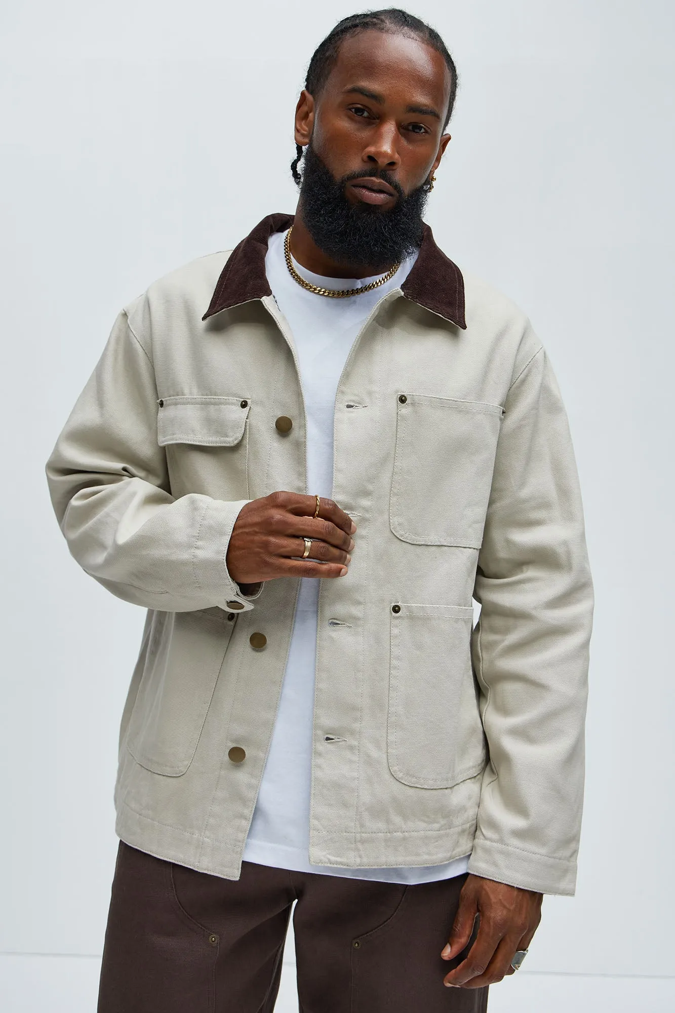 Alexander Utility Canvas Chore Jacket - Off White