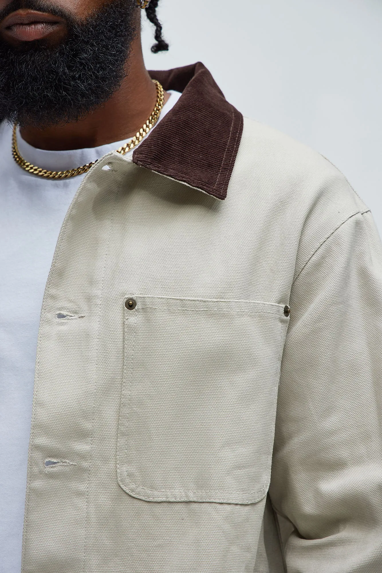 Alexander Utility Canvas Chore Jacket - Off White