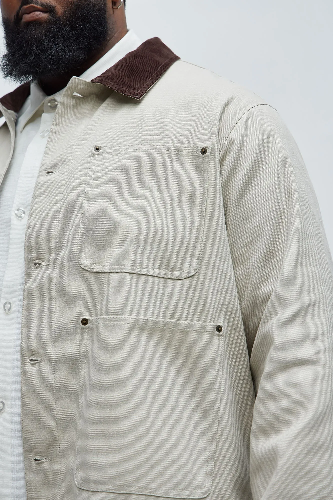 Alexander Utility Canvas Chore Jacket - Off White