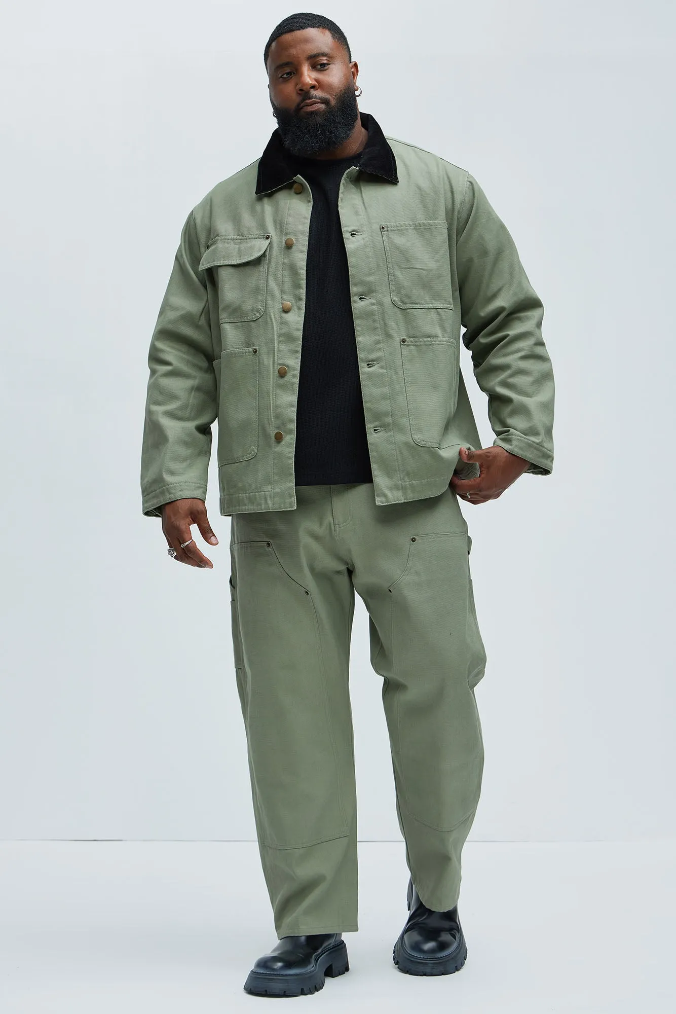 Alexander Utility Canvas Chore Jacket - Olive