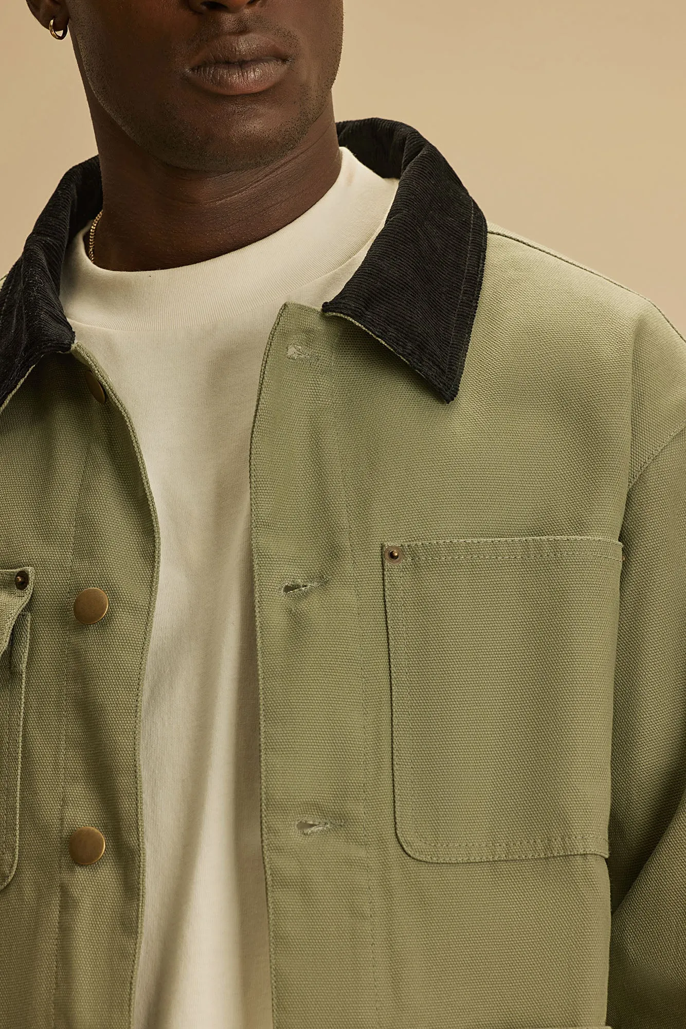 Alexander Utility Canvas Chore Jacket - Olive