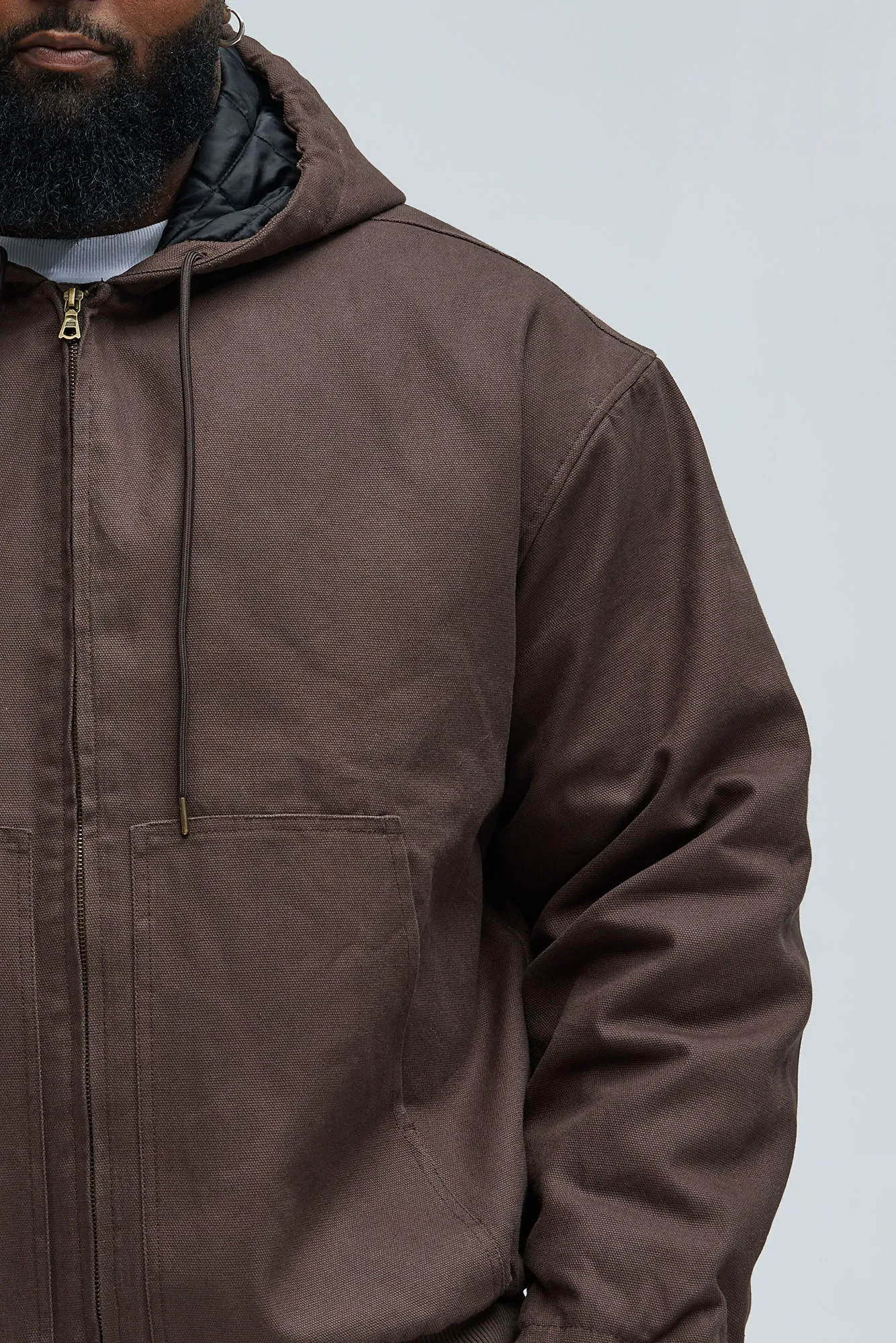 Alexander Utility Canvas Hooded Jacket - Brown