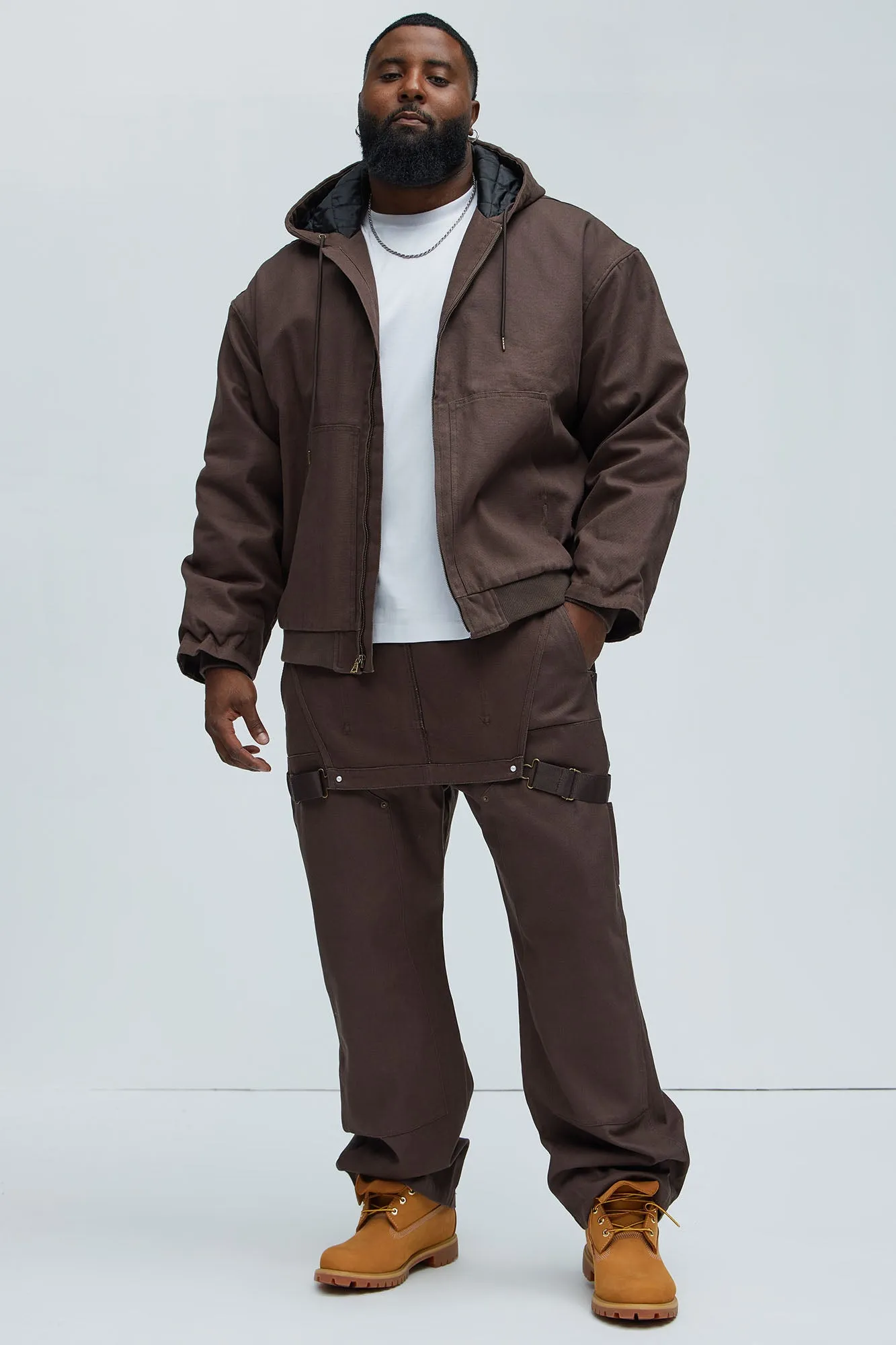 Alexander Utility Canvas Hooded Jacket - Brown