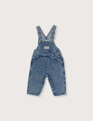 Austin Vintage Washed Denim Overalls - Dark Denim