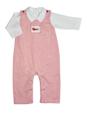 Baby Boy's "Santa on the Way" Long Overall Set