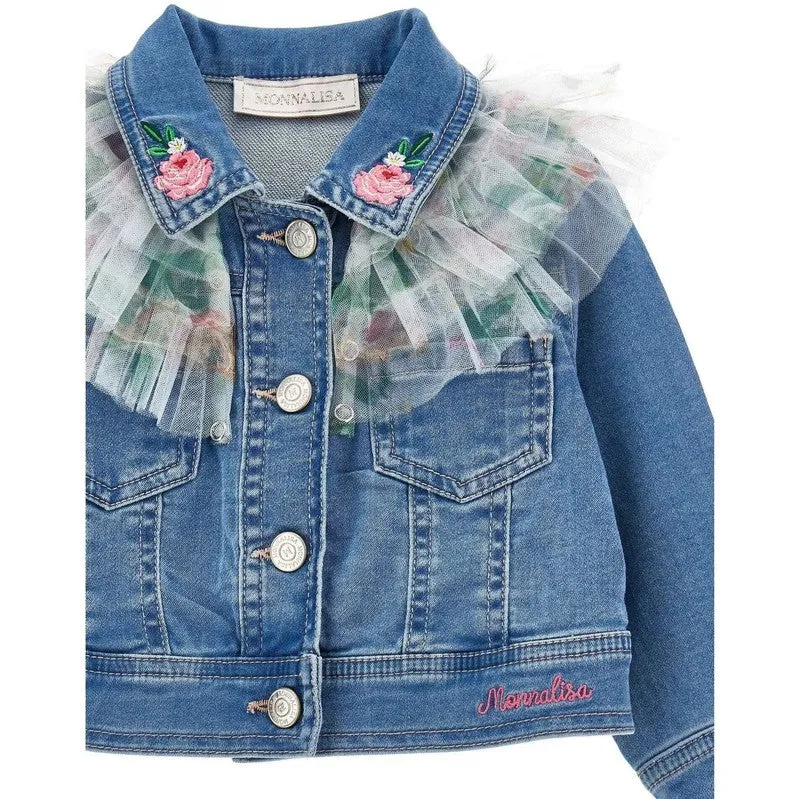 Baby Girls Denim Jacket With Tulle