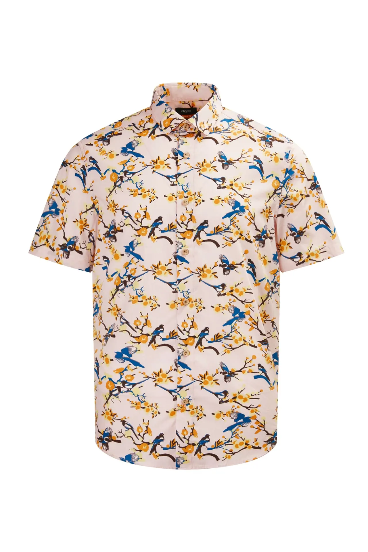 Bird Print Casual Short Sleeve Shirt