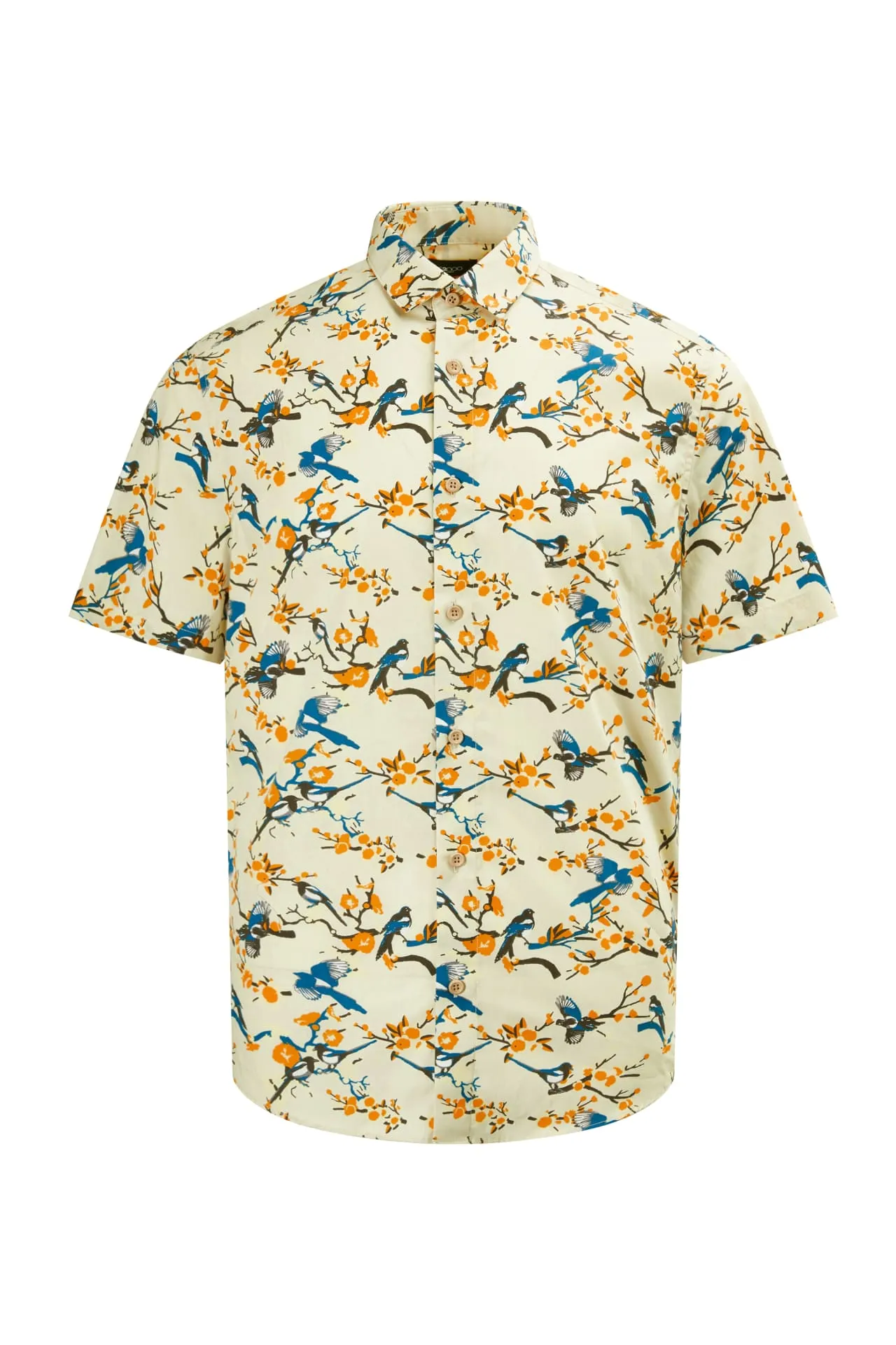 Bird Print Casual Short Sleeve Shirt