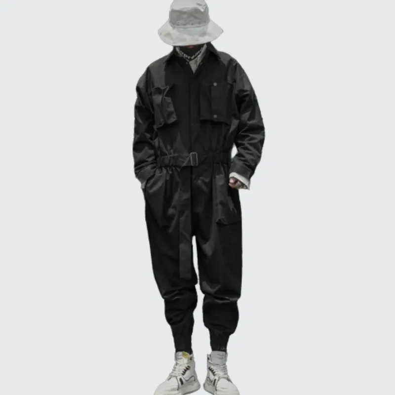 Black Cargo Overalls