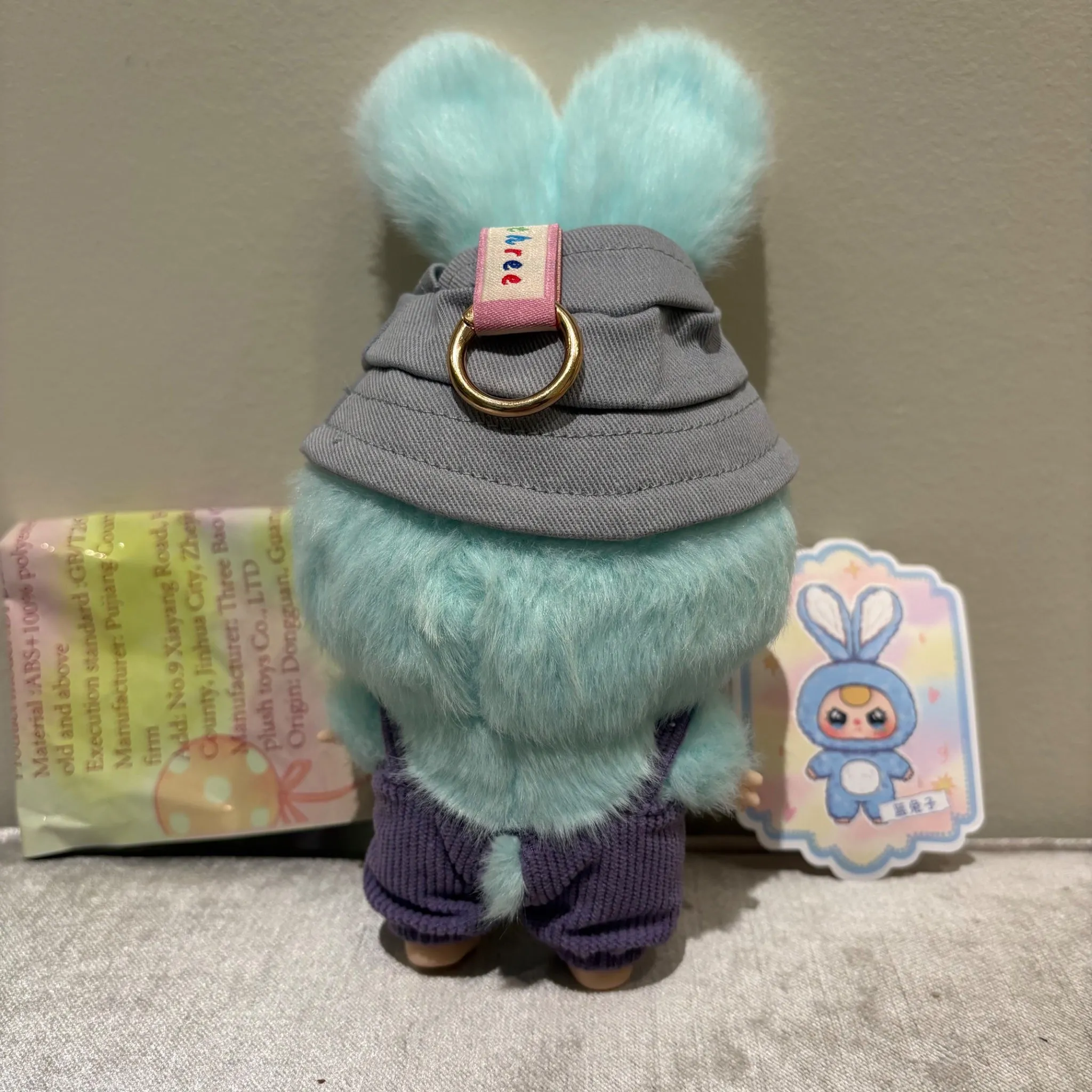 Blue with Purple Overalls (rare liquid eyes) - Macaron by Baby Three