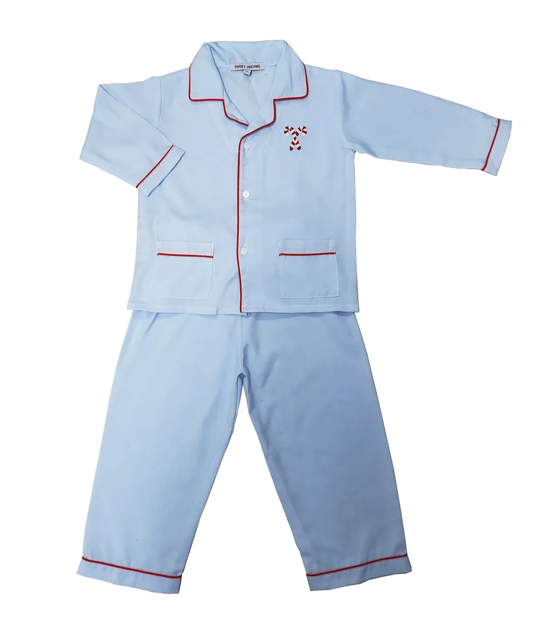 Boy's Long Sleeved Candy Cane Pajama Set