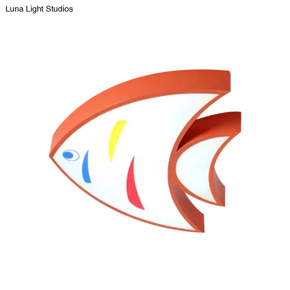 Bright Fish Pendant Light: Vibrant Acrylic Hanging for Kindergarten Hallway