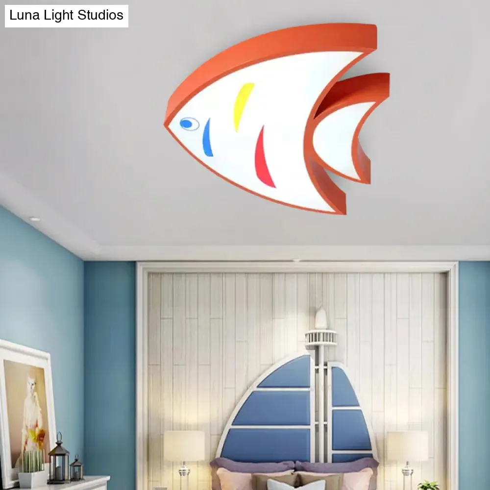 Bright Fish Pendant Light: Vibrant Acrylic Hanging for Kindergarten Hallway