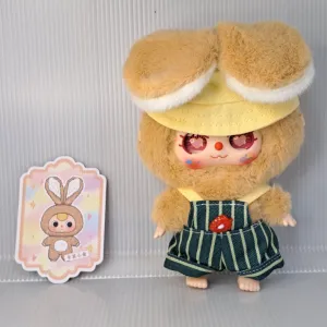 Brown with Green Overalls - Macaron Cute Bunny - Baby Three