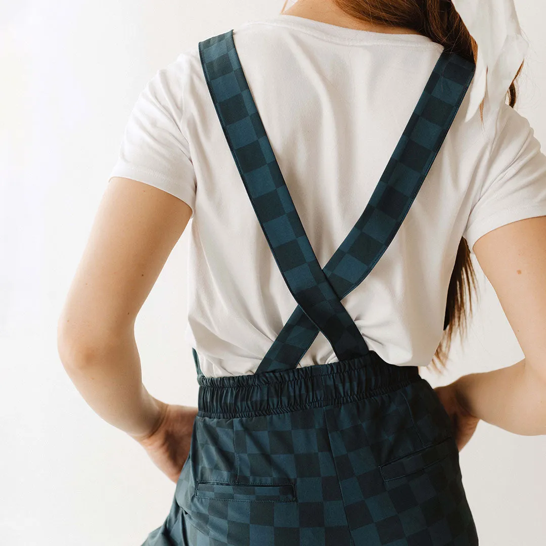 BYU Audrey Trouser Overalls, Blue Check