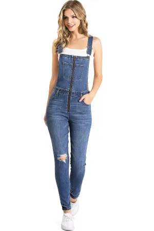 Celebrity Pink Women's Juniors Classic Skinny Leg Overalls