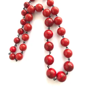 Cherry Red Marbled Carmen Necklace