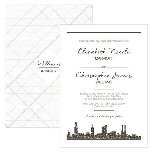 City Style Invitation Charcoal