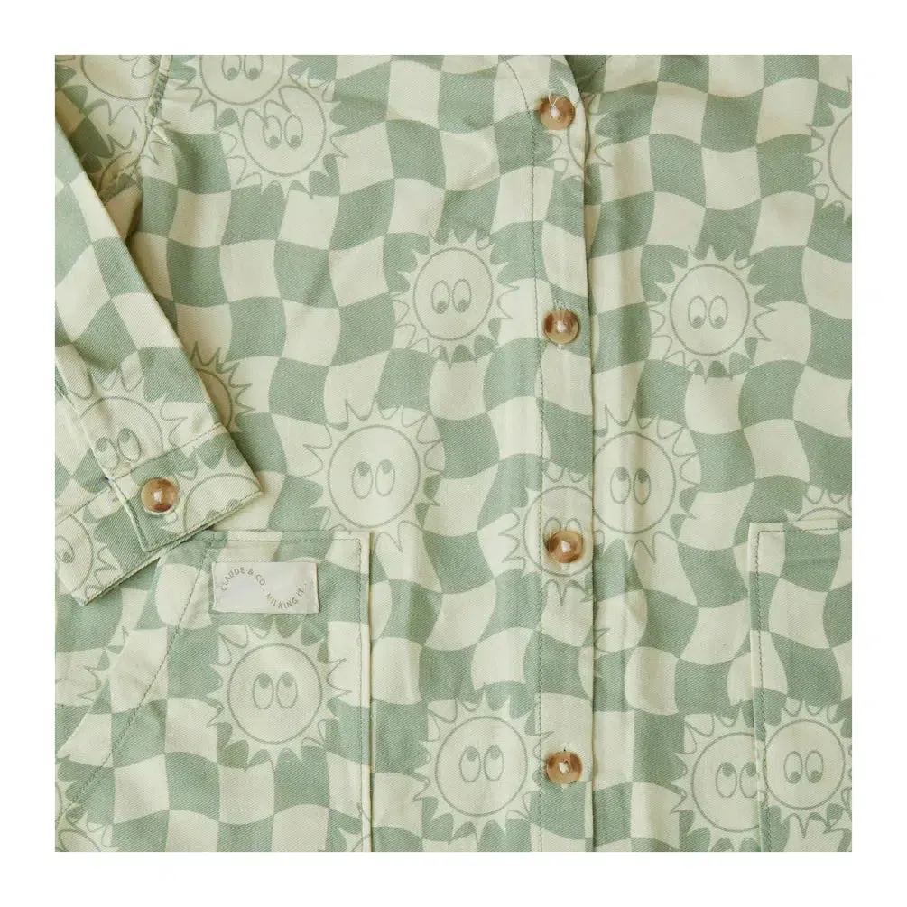 Claude & Co - Sunshine Checkerboard overalls - Sage