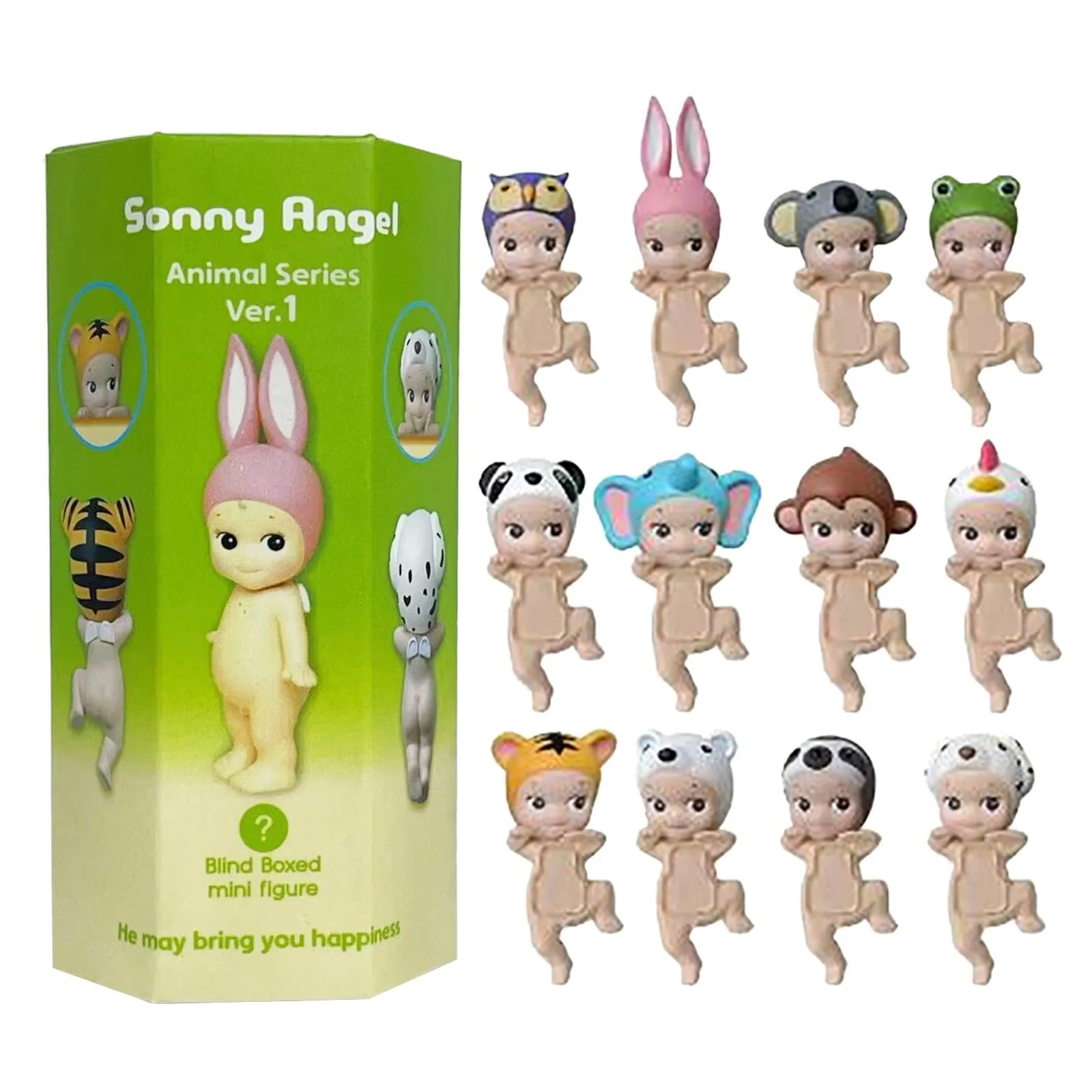 cozy 18 Pcs Blind Box Sonny Angel HIPPERS Cat Life Series - Bunny Sonny Angel, Sonny Angel Babies Free Shipping, Sonny Angel Dog Animal Series Ver.1