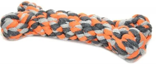 DOG TUG TOY KNOTTED BONE ORANGE