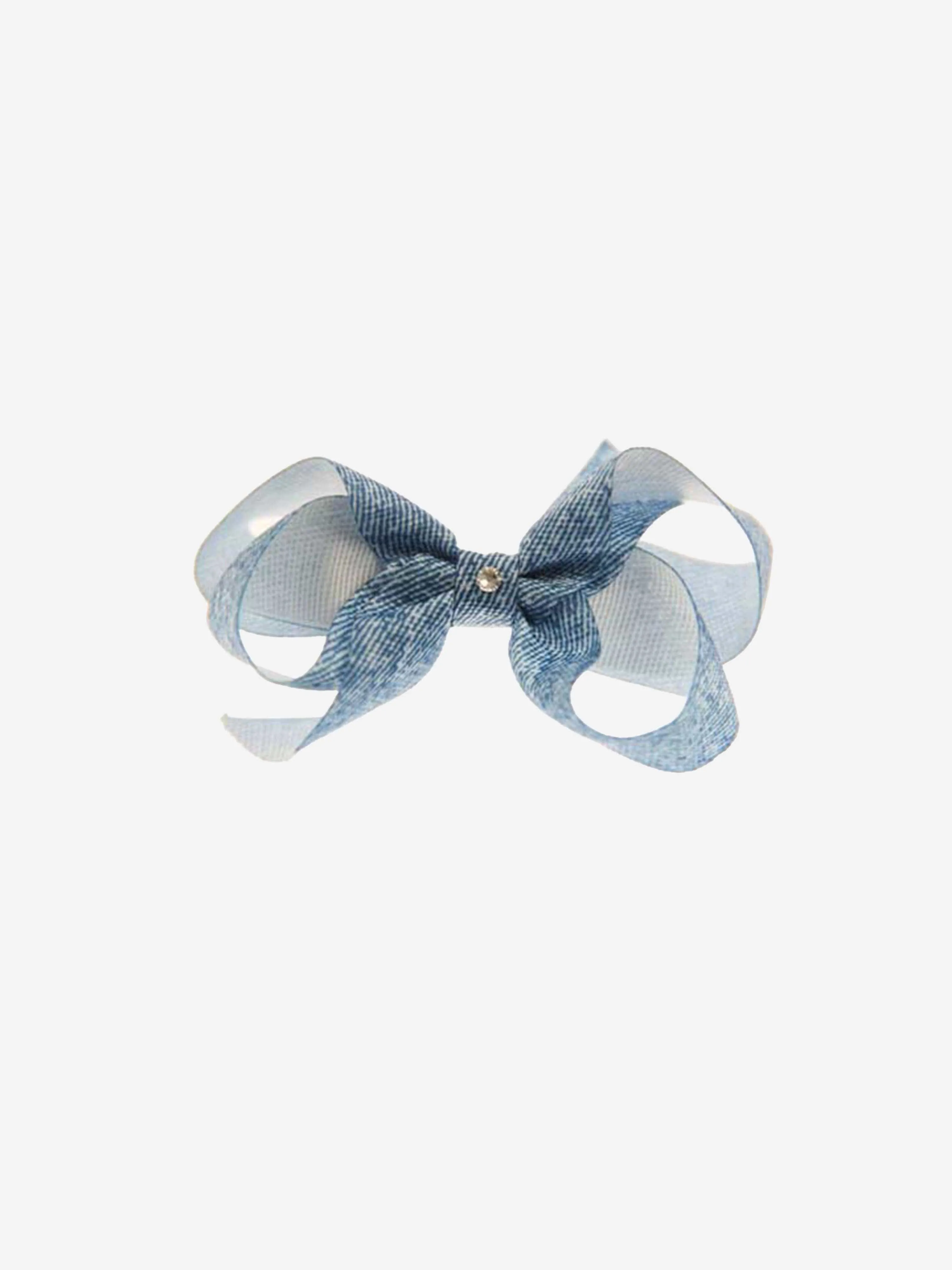 Dotty Daydreams Girls Denim Bow Hairclip