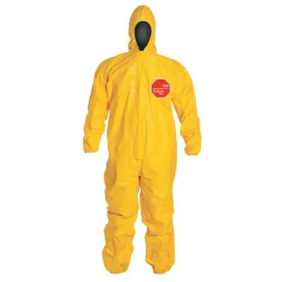 DuPont™ Tychem® 2000 Coveralls with Attached Hood, Taped Seams, Yellow, 3X-Large, QC127T-3X