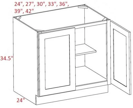 EB02-B39-FH Elegant Smokey Gray Assembled 39" Base Cabinet