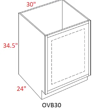 EB22-OVB30 Elegant Dove Assembled 30" Oven Base Cabinet