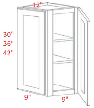 EB22-WECD1236 Elegant Dove Assembled Angle Wall Cabinet