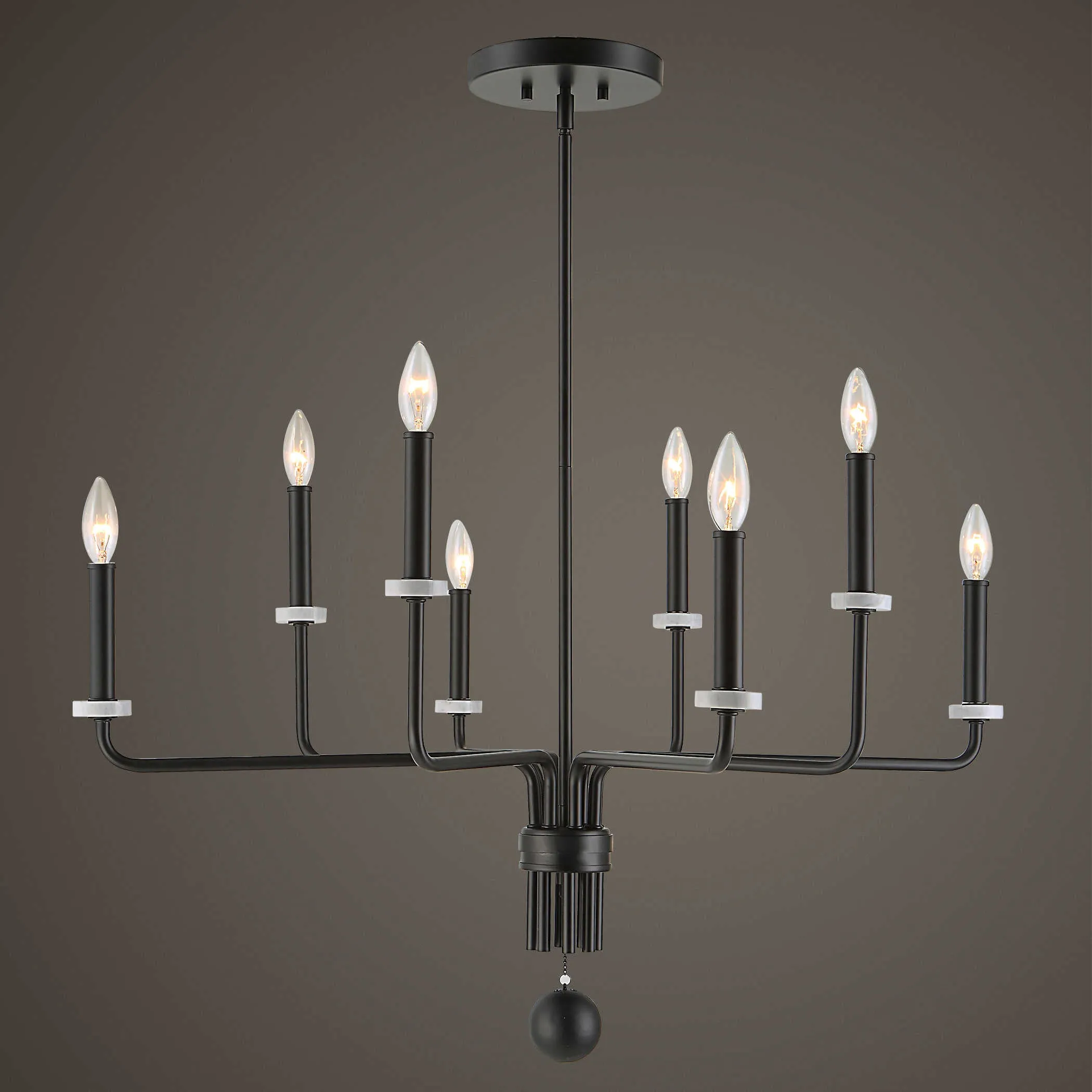 Ebony Elegance 8 Light Chandelier