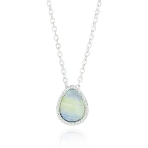 Equilibrium Silver Plated Blue Candy Teardrop Necklace