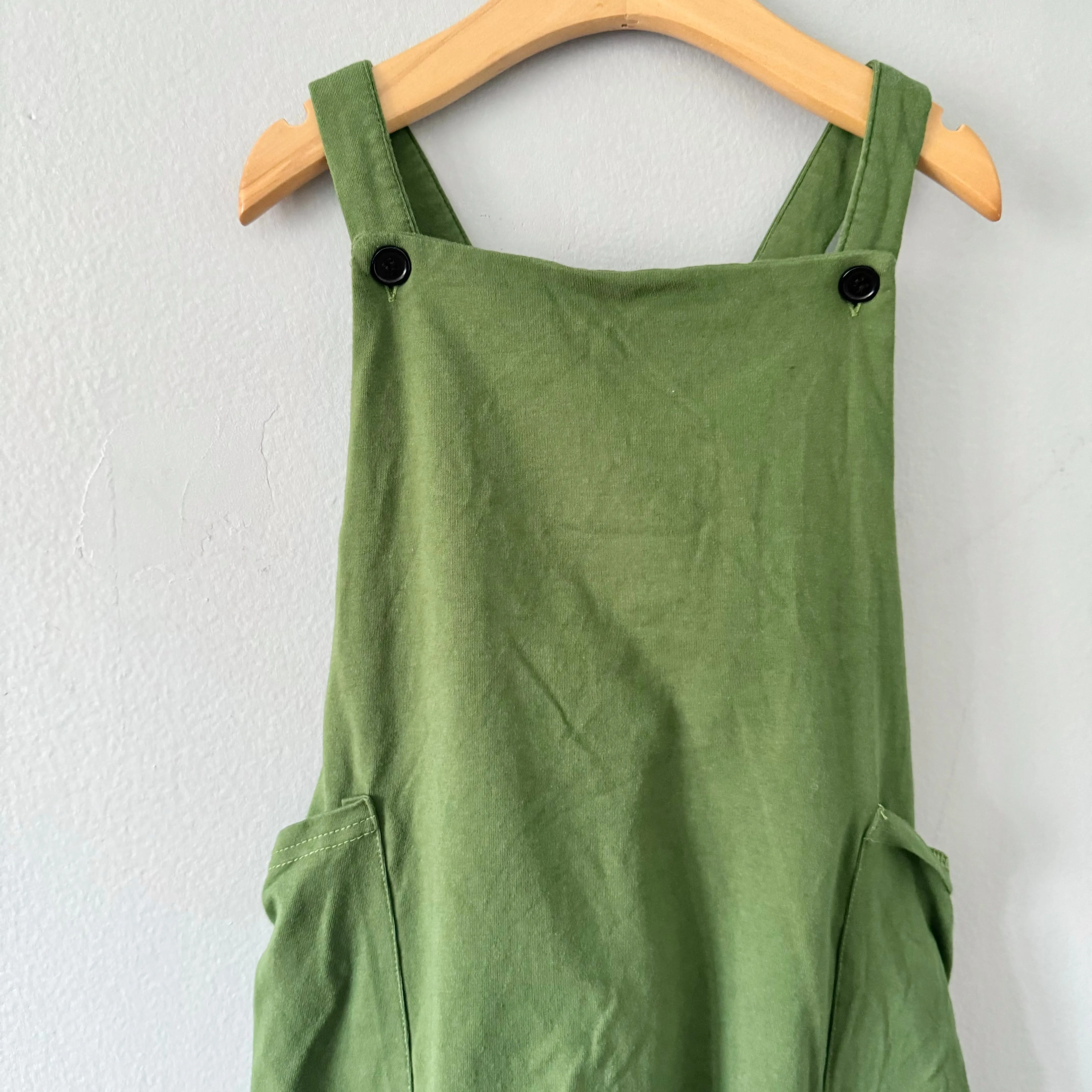 Feral & Free / Green cotton overalls / 5-6Y