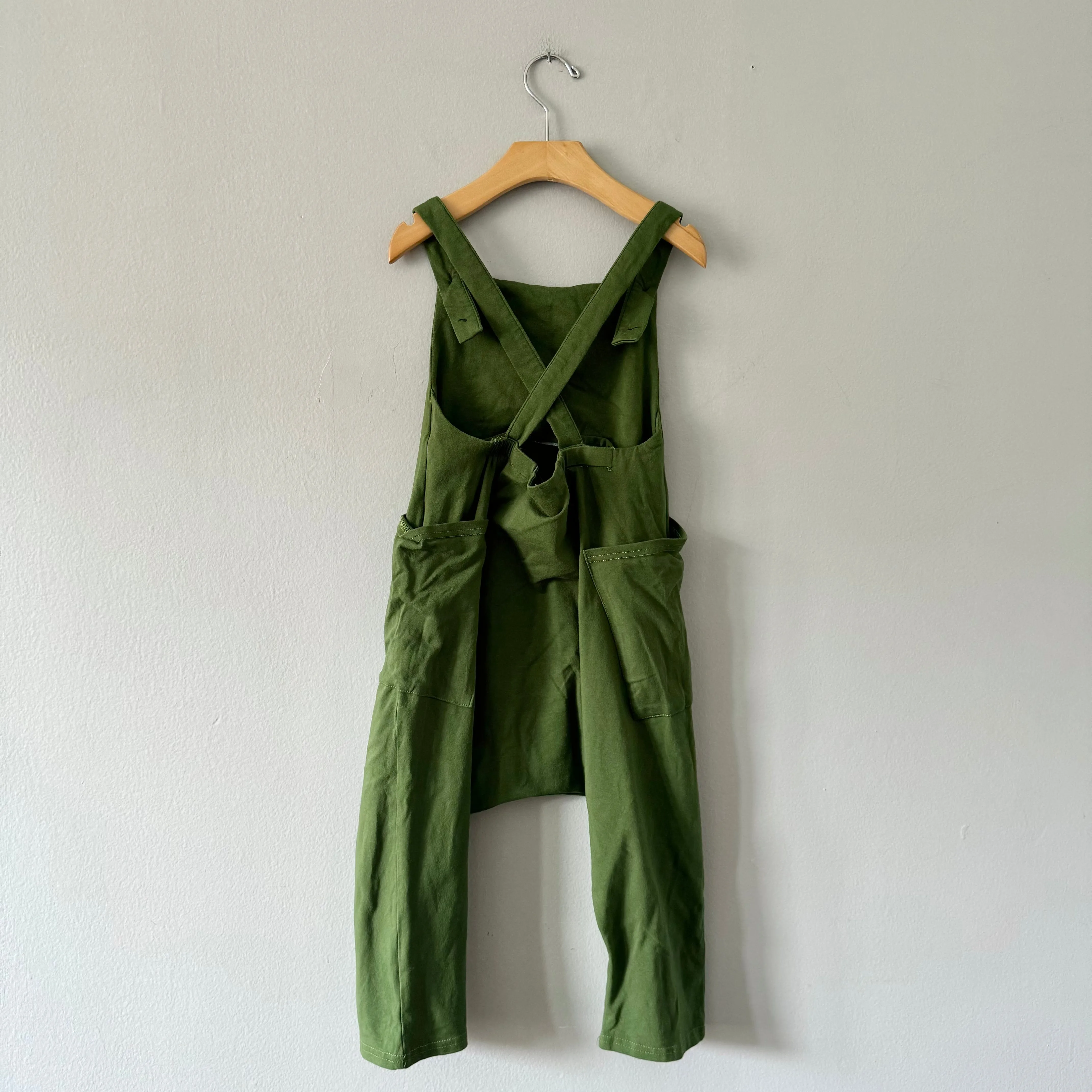 Feral & Free / Green cotton overalls / 5-6Y