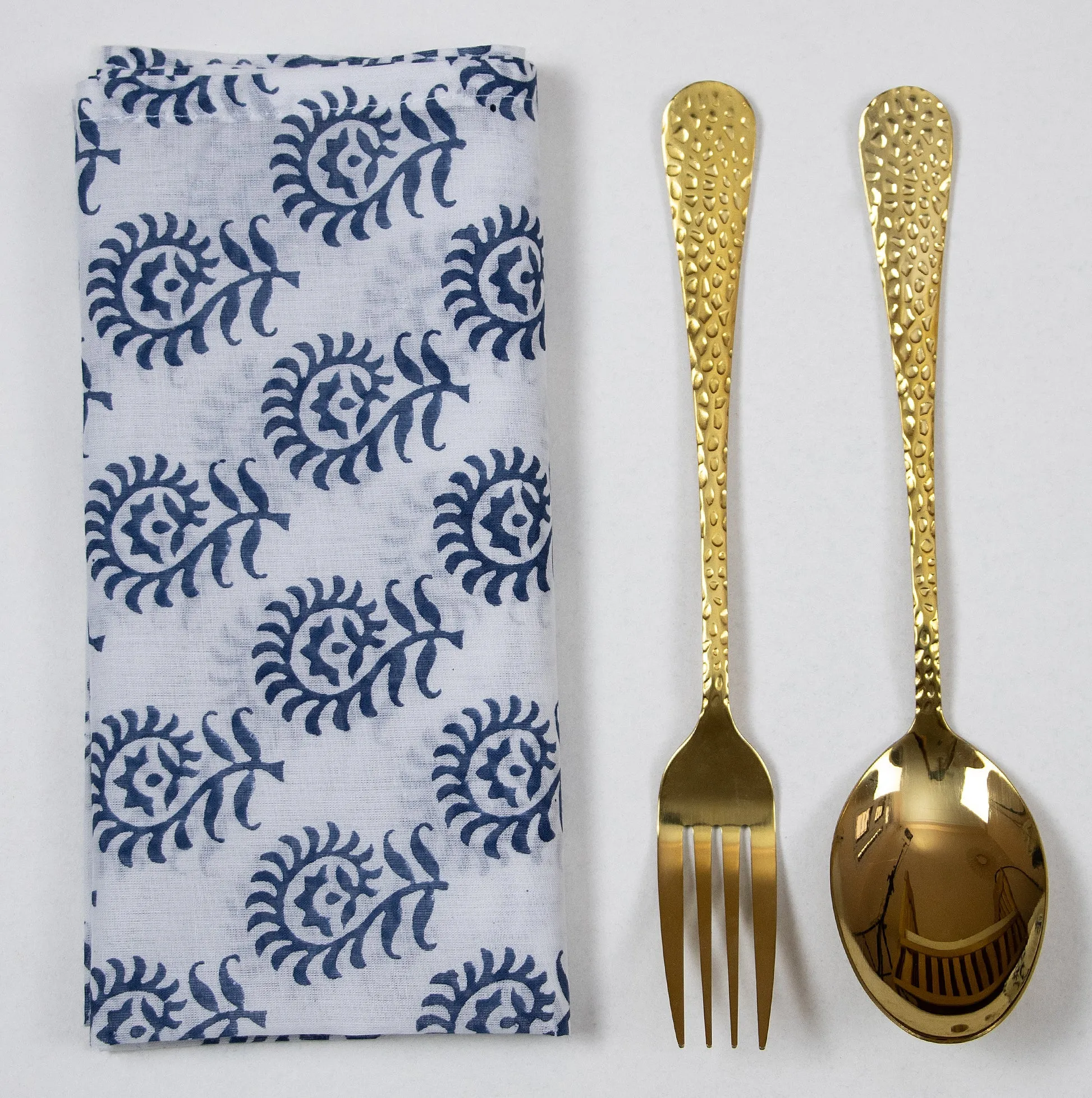 Hand Block Flower Cotton Printed Napkins