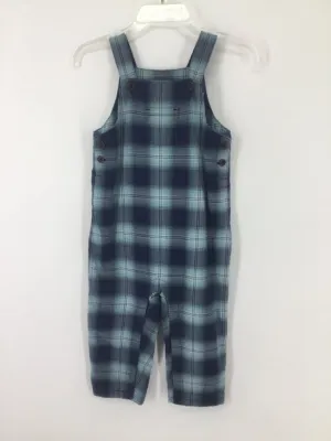 Janie and Jack Child Size 12-18 Months Blue Plaid Overalls - boys