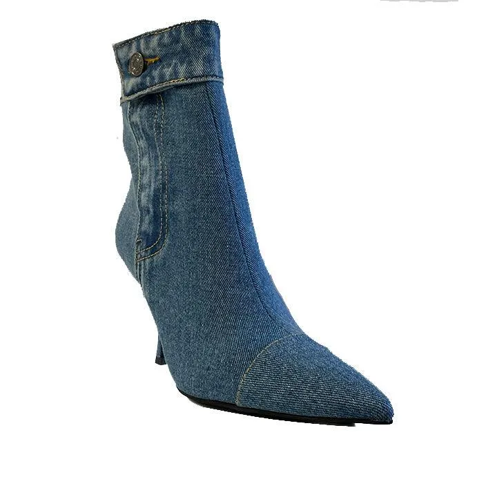 JEFFREY CAMPBELL THE BLUES DENIM BOOTS