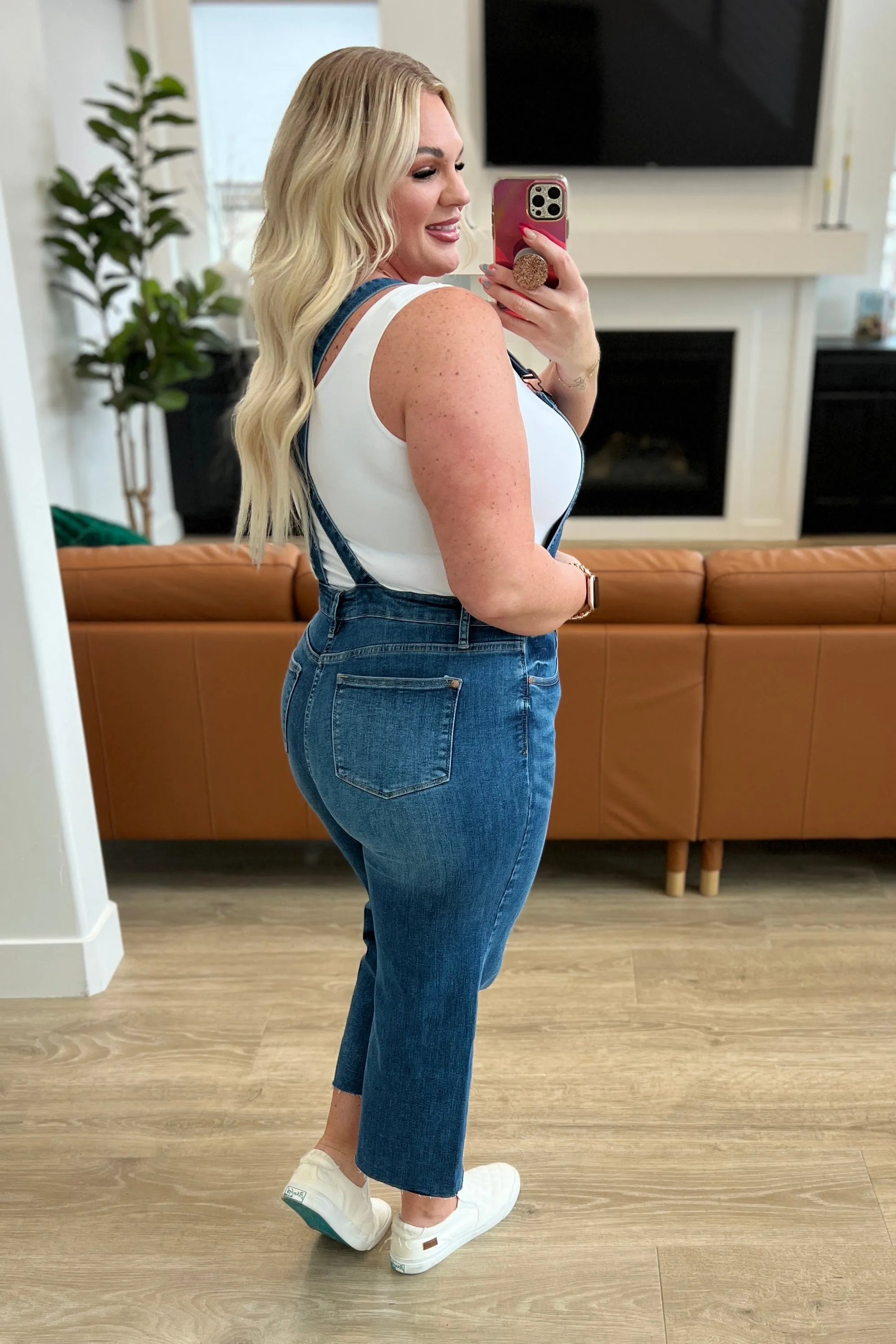 Judy Blue High Rise Crop Wide Leg Denim Overalls (1XL-3XL)