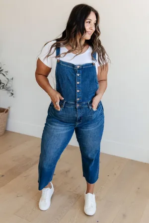 Judy Blue High Rise Crop Wide Leg Denim Overalls (1XL-3XL)