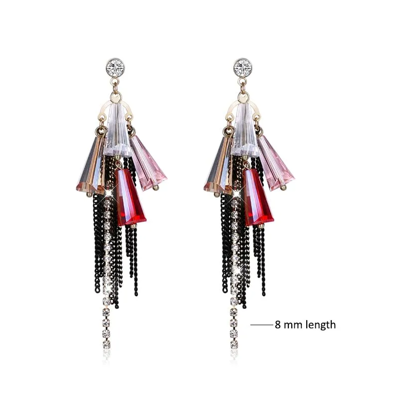 Kairangi Tassel Earrings for Women Crystal Fashion Tassels Earrings for Girls and Women