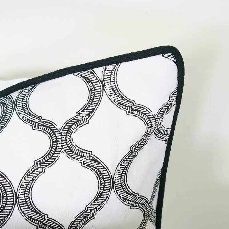 Lace Screen Black Lounge Cushion 55 x 55cm