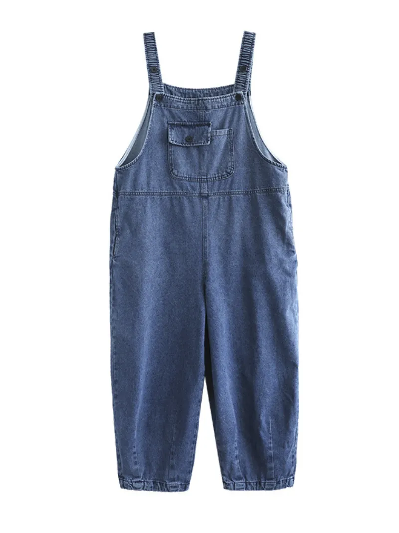 Liberty womens Washed Denim High Waist Bib Overalls