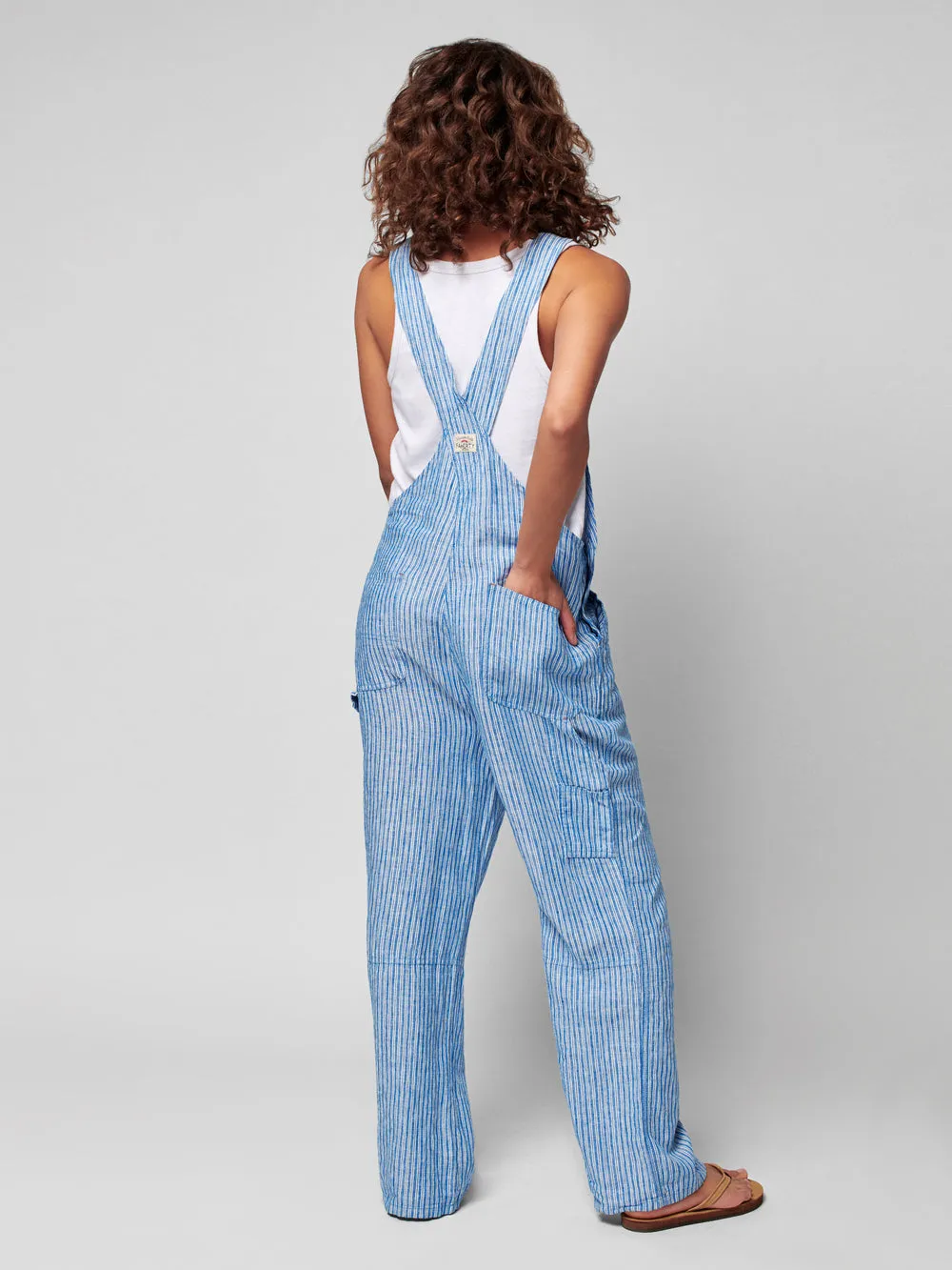 linen mechanic overall in Railroad Stripe