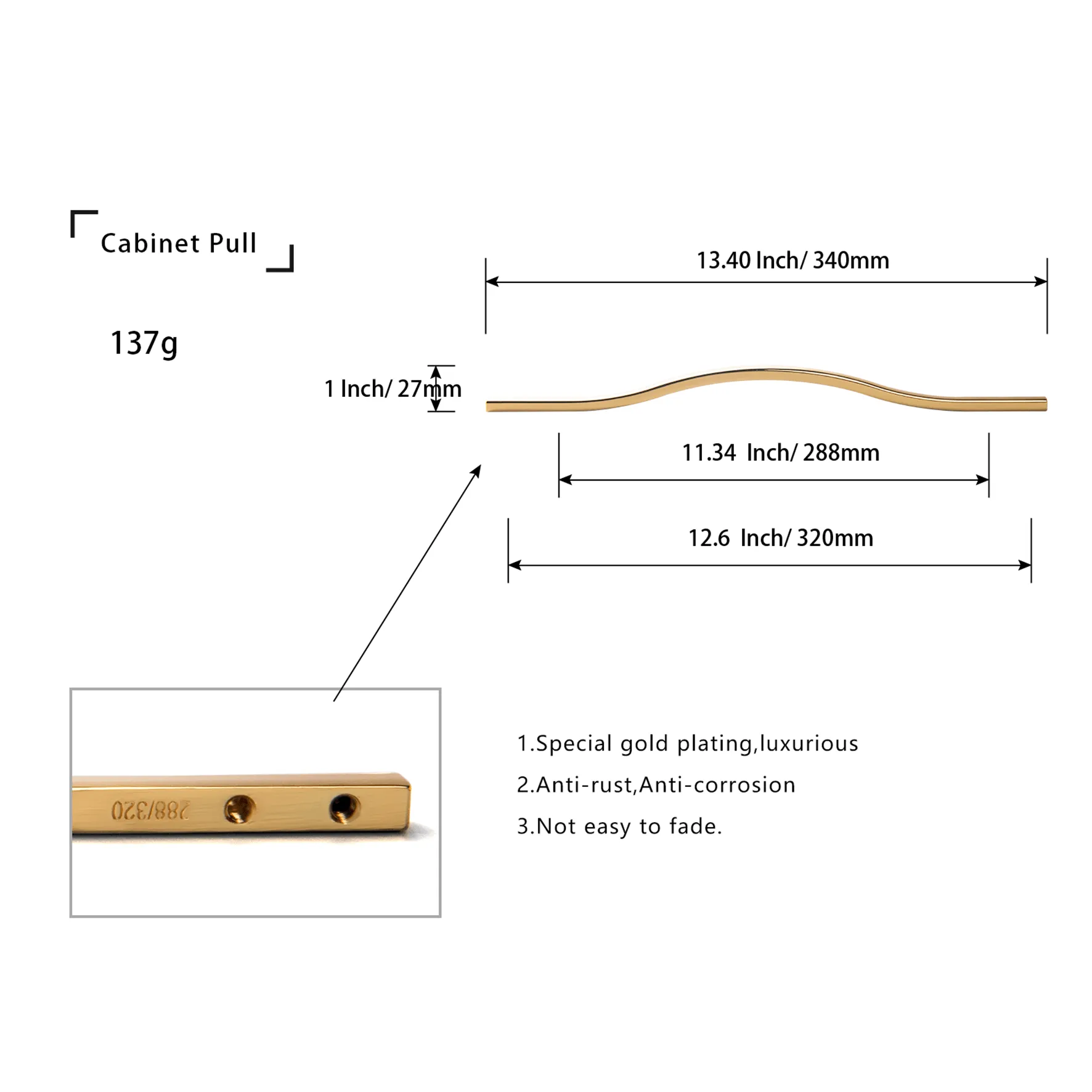 Modern Wardrobe Cabinet Pulls Luxurious Drawer Pull Dual Mount