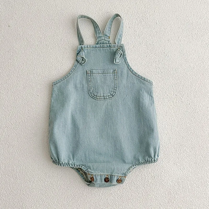 New Baby Overalls Boys Girls Denim Overalls Kids Jumpsuit Korean Fashion Children Denim Shorts