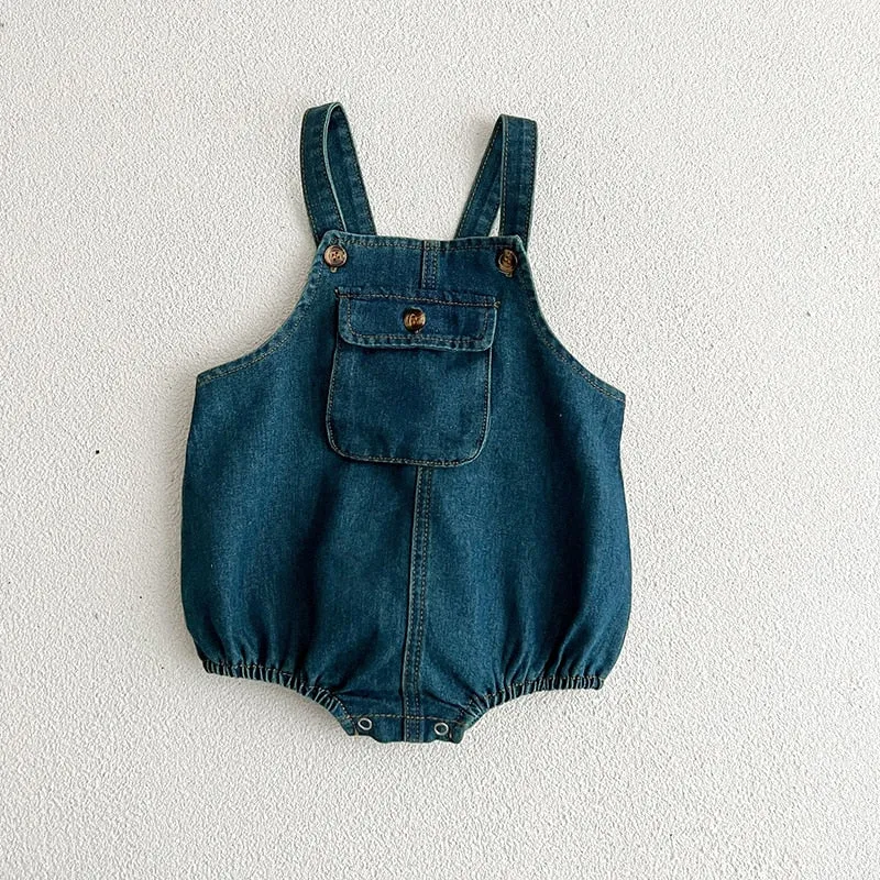 New Baby Overalls Boys Girls Denim Overalls Kids Jumpsuit Korean Fashion Children Denim Shorts