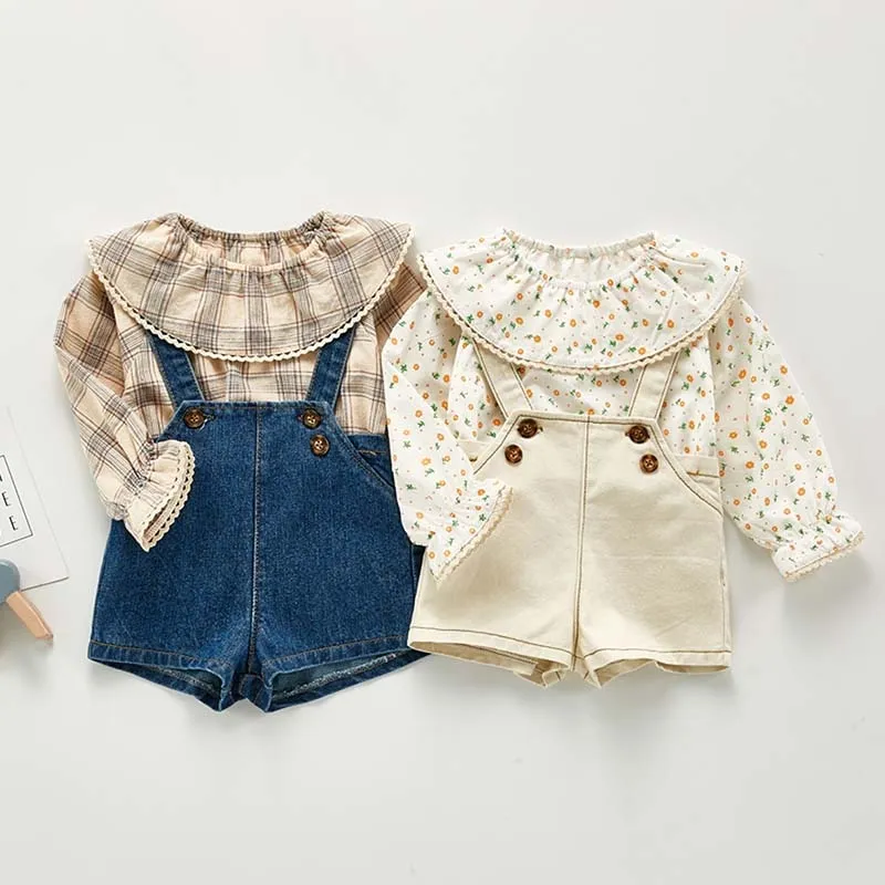 New Baby Overalls Boys Girls Denim Overalls Kids Jumpsuit Korean Fashion Children Denim Shorts