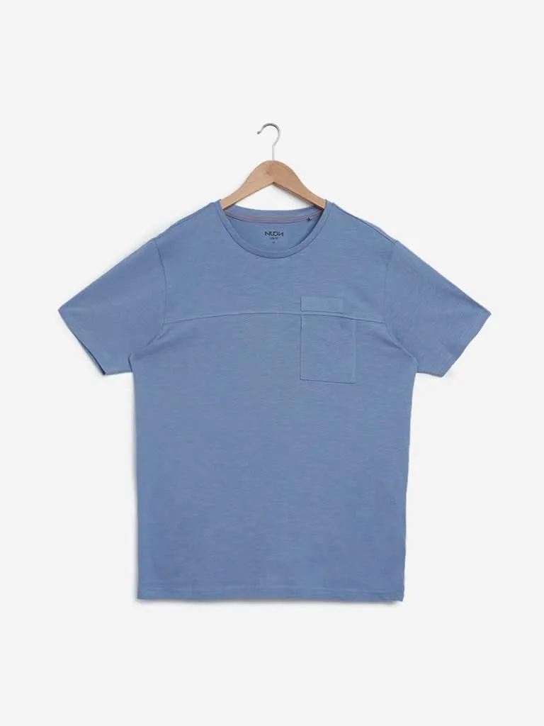 Nuon Blue Slim-Fit Crewneck T-Shirt