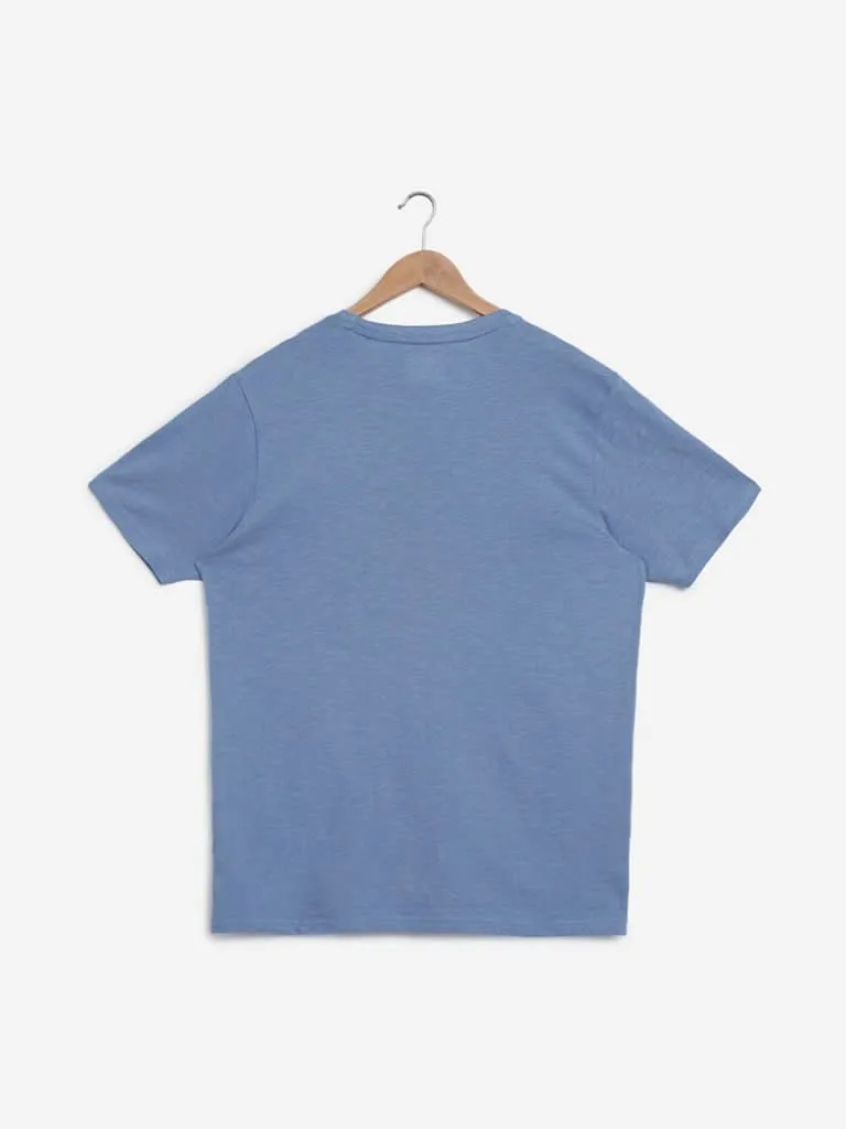 Nuon Blue Slim-Fit Crewneck T-Shirt